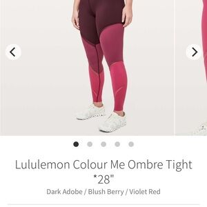 lululemon athletica Colour Me Ombre Tight - Dark Adobe, Blush Berry, Violet Red